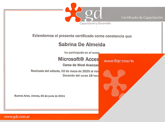certificado de asistencia a los cursos